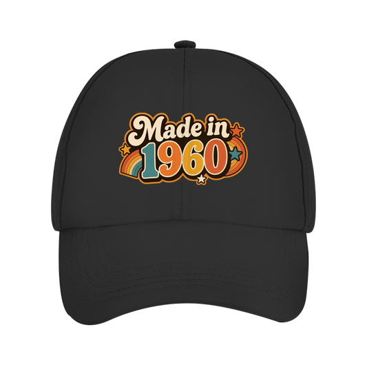 Cap "Made in 1960" (Retro-Motiv) schwarz