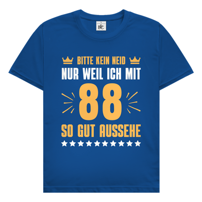 Herren T-Shirt "Bitte kein Neid, nur weil ich mit 88" (Orangenes Motiv)