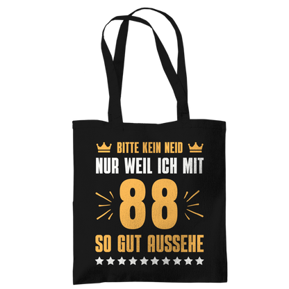 Tragetasche "Bitte kein Neid, nur weil ich mit 88" (Orangenes Motiv)