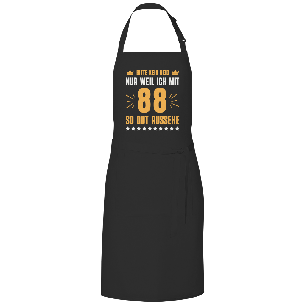 Grillschürze "Bitte kein Neid, nur weil ich mit 88" (Orangenes Motiv)