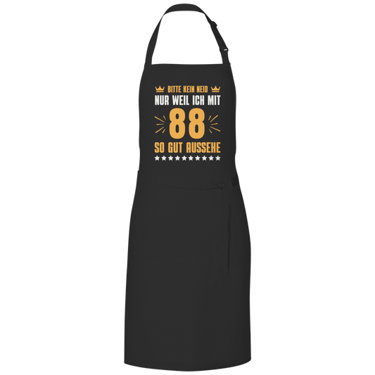 Grillschürze "Bitte kein Neid, nur weil ich mit 88" (Orangenes Motiv)