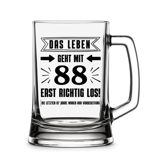 Bierkrug "Das Leben geht mit 88 erst richtig los"