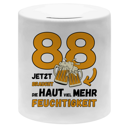 Spardose "88, jetzt braucht die Haut mehr Feuchtigkeit"