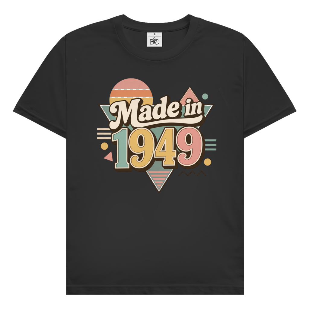 Herren T-Shirt "Made in 1949" (Retro-Motiv) schwarz