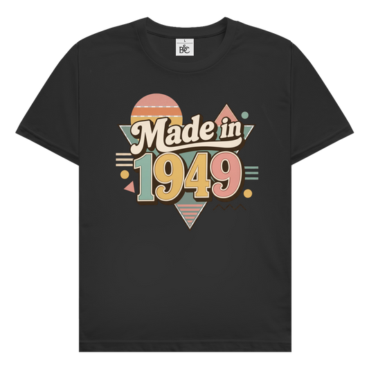 Herren T-Shirt "Made in 1949" (Retro-Motiv) schwarz