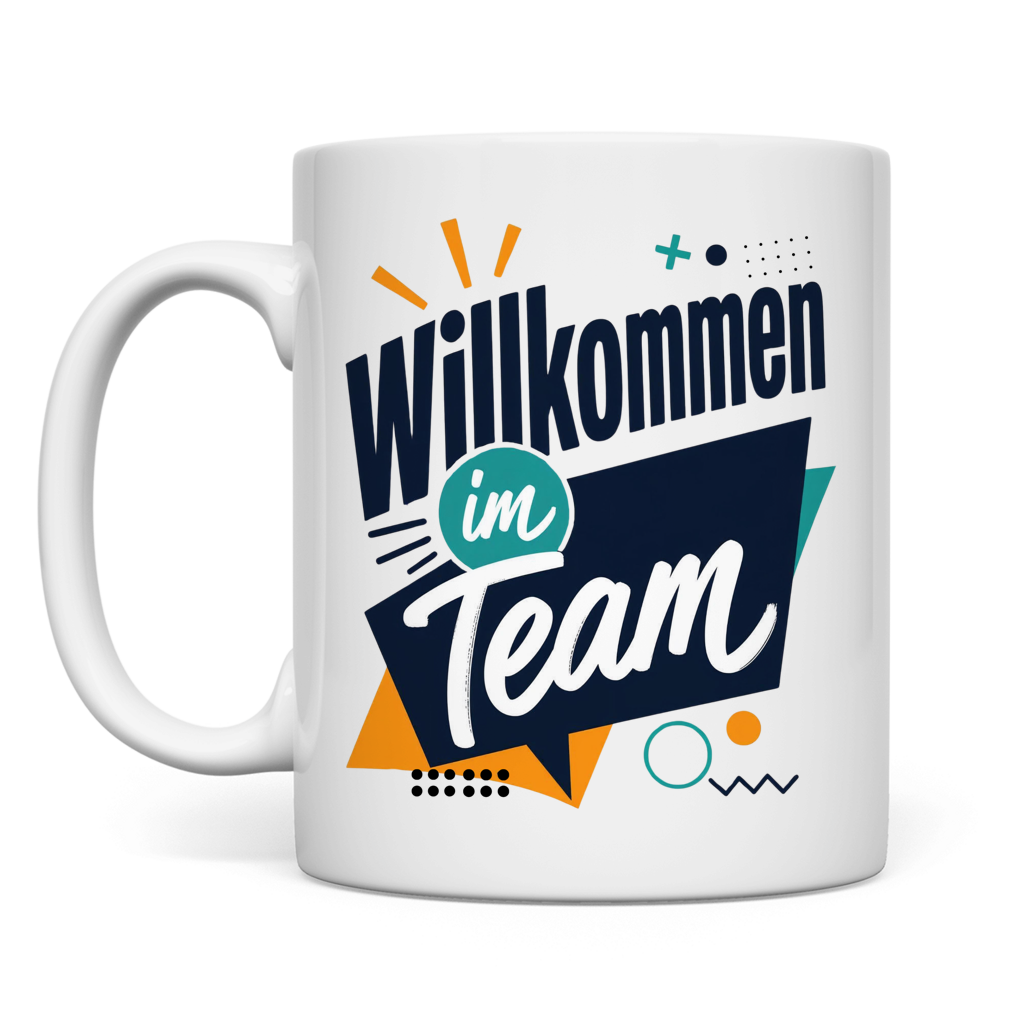 Tasse "Willkommen im Team" (Modern) 