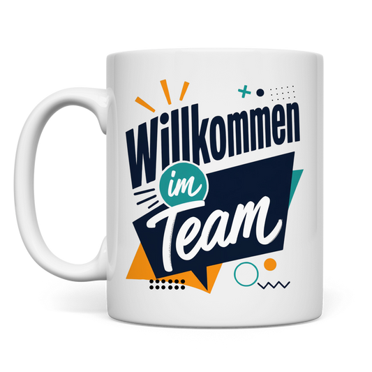 Tasse "Willkommen im Team" (Modern) 