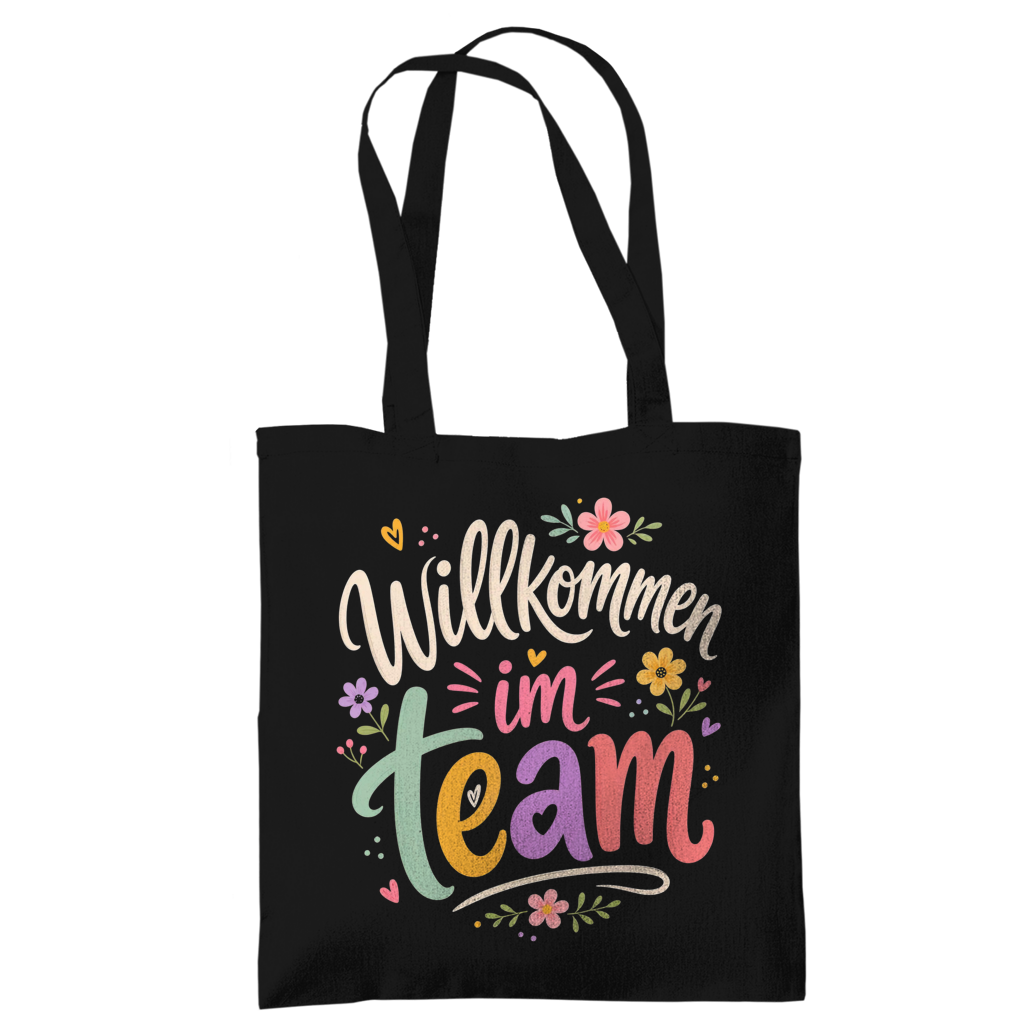 Tragetasche "Willkommen im Team" (Blumenmotiv)