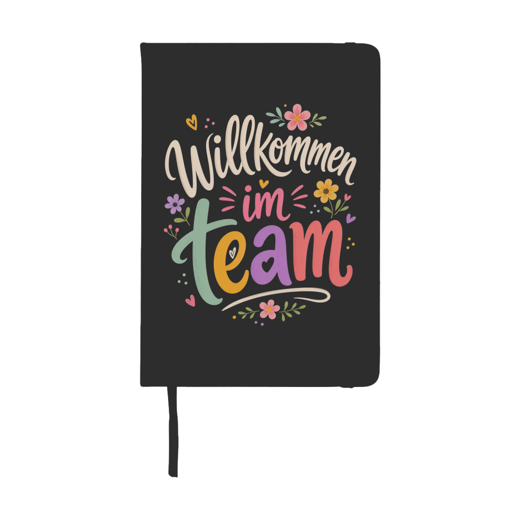 Notizbuch "Willkommen im Team" (Blumenmotiv)
