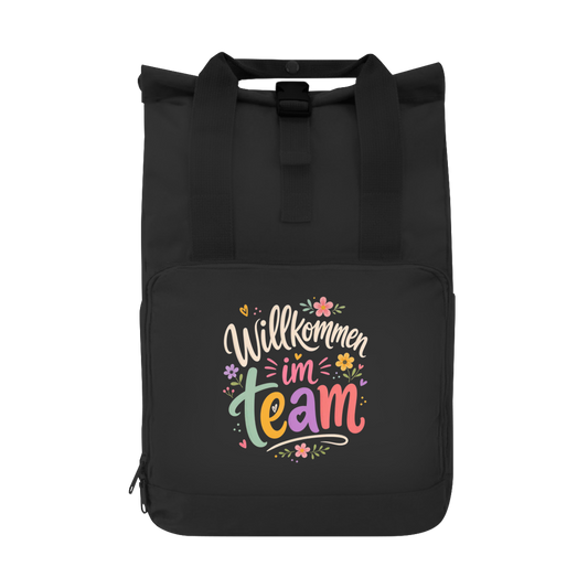 Rucksack "Willkommen im Team" (Blumenmotiv)