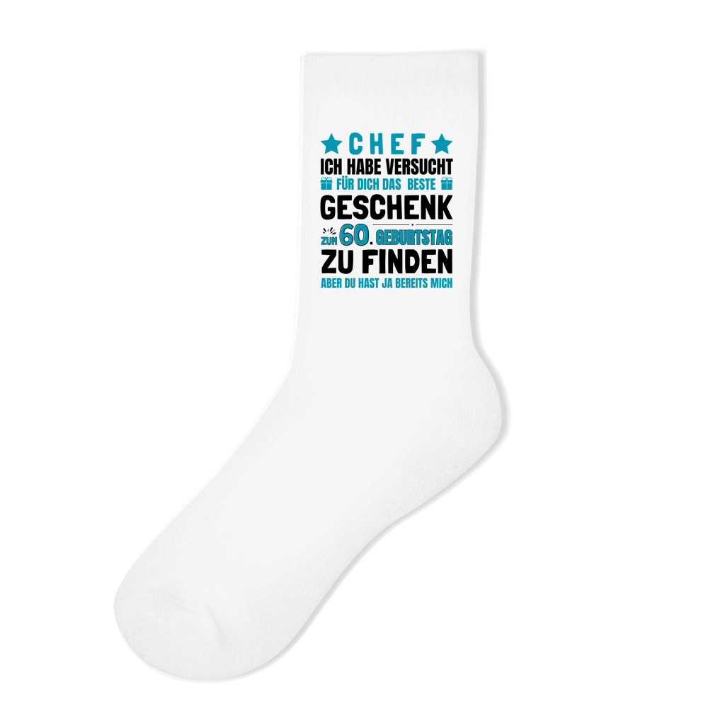 Socken "Chef - Das beste Geschenk zum 60. Geburtstag gefunden"
