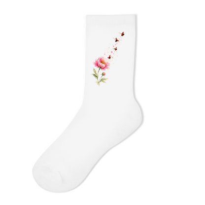 Socken "Blume mit Marienkäfern" weiß