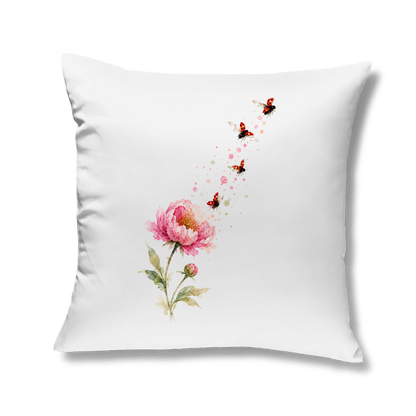Sofakissen "Blume mit Marienkäfern"