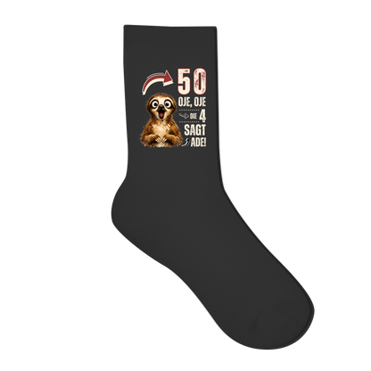 Socken "50 - Oje, Oje, die 4 sagt ade!" Rückseite