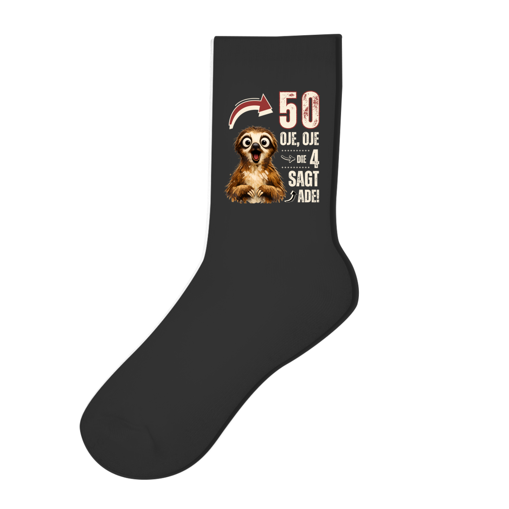 Socken "50 - Oje, Oje, die 4 sagt ade!"