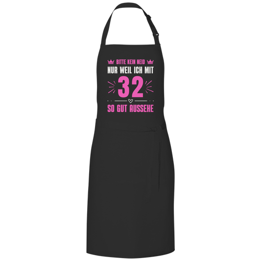 Grillschürze "Bitte kein Neid, nur weil ich mit 32" (Pinkes Motiv)