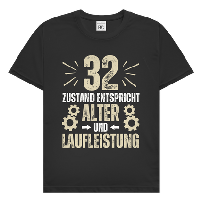 Herren T-Shirt "32 - Zustand entspricht Alter und Laufleistung"