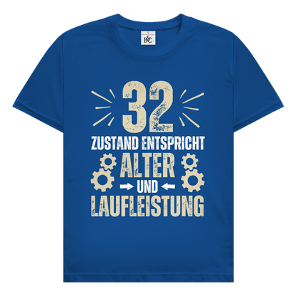 Herren T-Shirt "32 - Zustand entspricht Alter und Laufleistung"