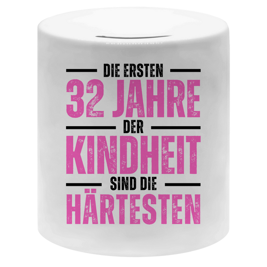 Spardose "Die ersten 32 Jahre der Kindheit"