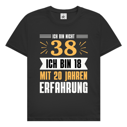 Herren T-Shirt "Ich bin nicht 38" (Orangenes Motiv)