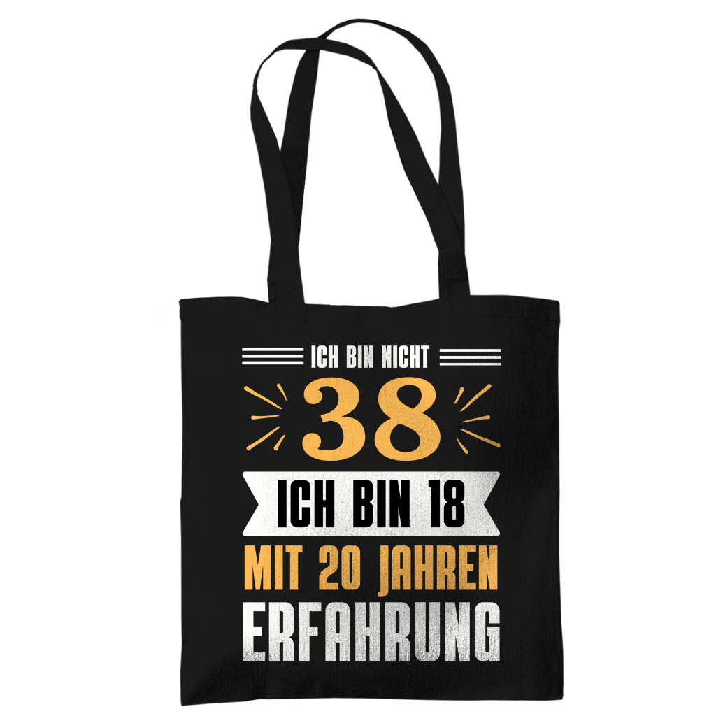 Tragetasche "Ich bin nicht 38" (Orangenes Motiv)