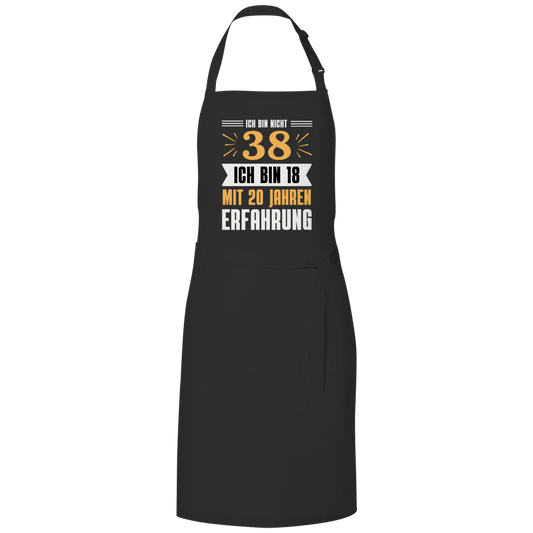 Grillschürze "Ich bin nicht 38" (Orangenes Motiv)