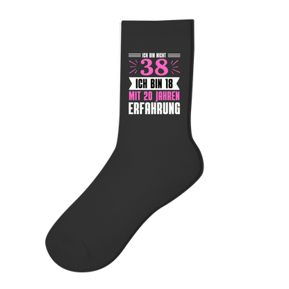 Socken "Ich bin nicht 38" (Pinkes Motiv)