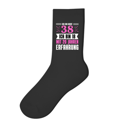 Socken "Ich bin nicht 38" (Pinkes Motiv)
