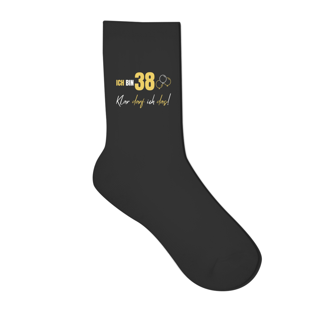 Socken "Ich bin 38 - Klar darf ich das!"