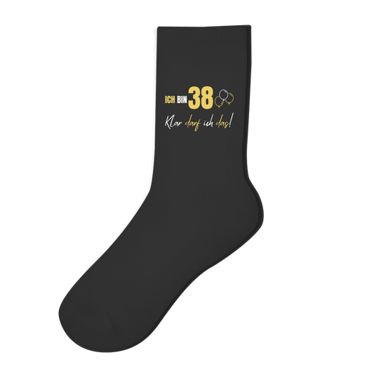 Socken "Ich bin 38 - Klar darf ich das!"