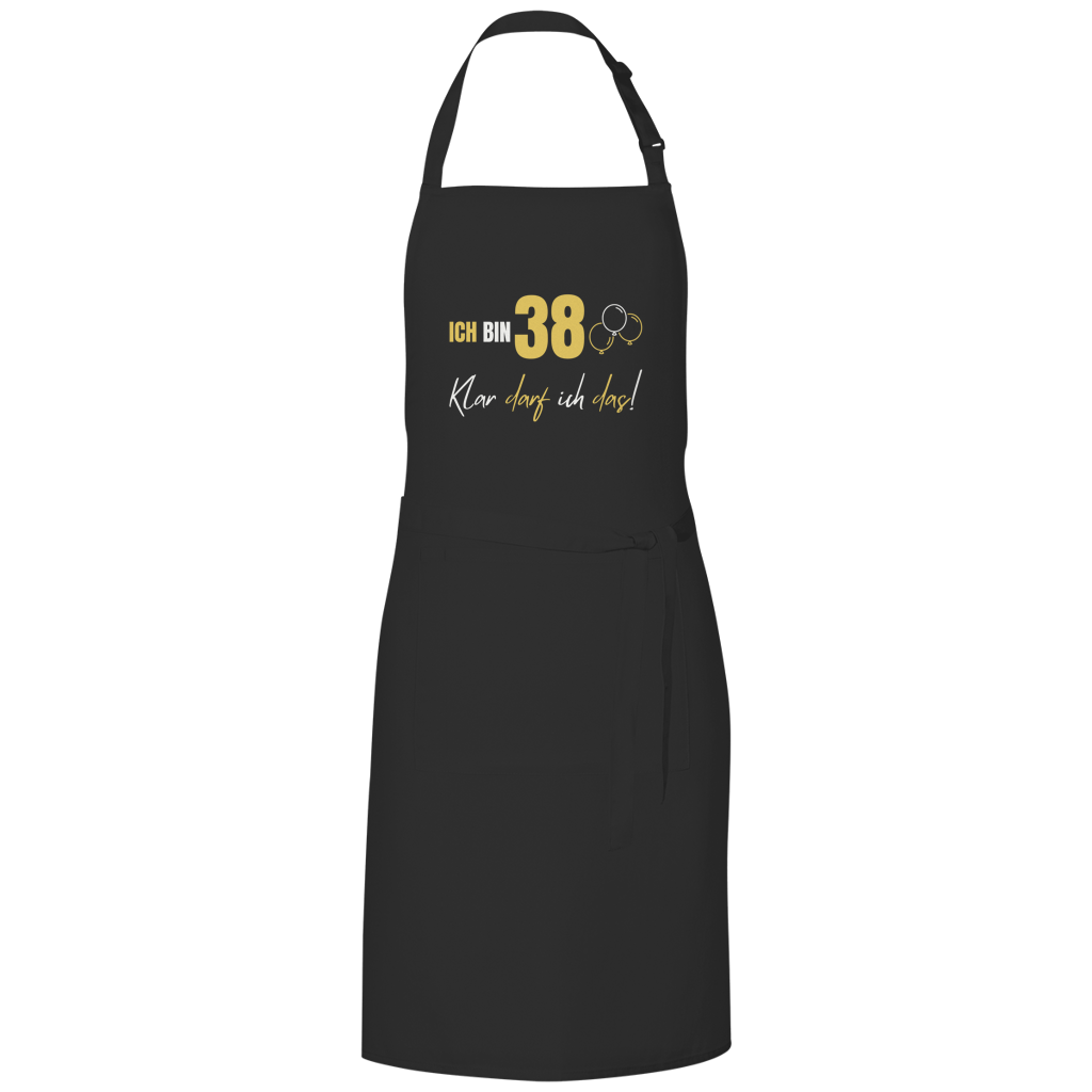 Grillschürze "Ich bin 38 - Klar darf ich das!"