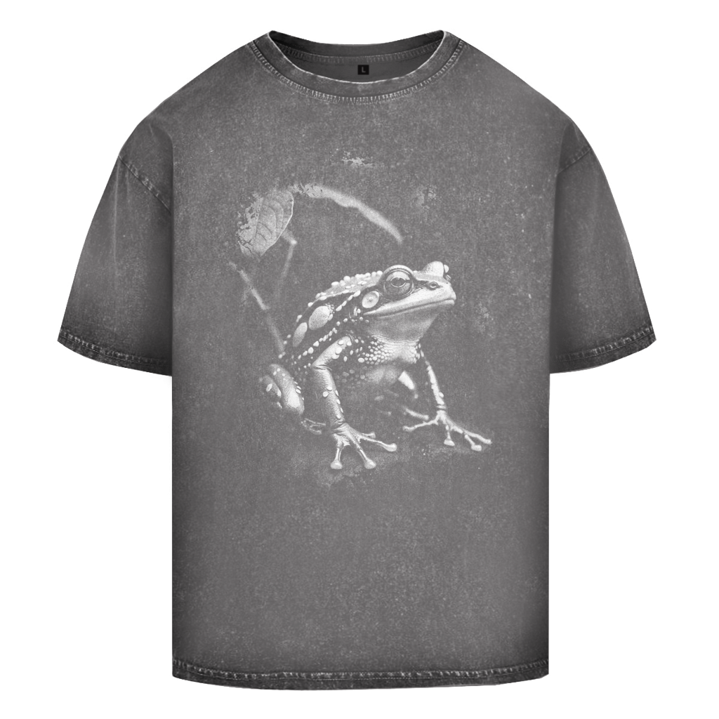 Oversize Washed T-Shirt "Frosch Natur"