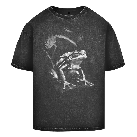 Oversize Washed T-Shirt "Frosch Natur"