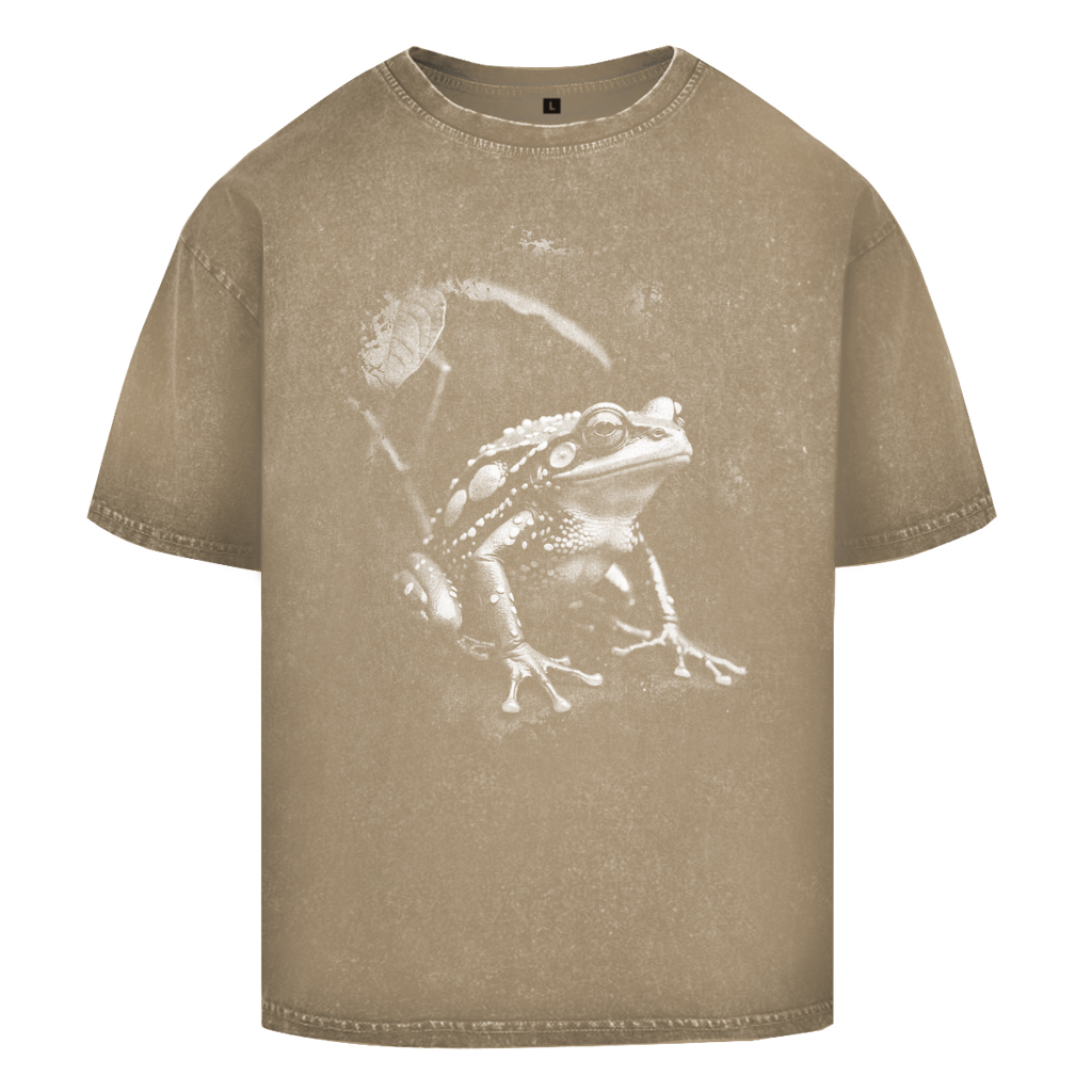 Oversize Washed T-Shirt "Frosch Natur"