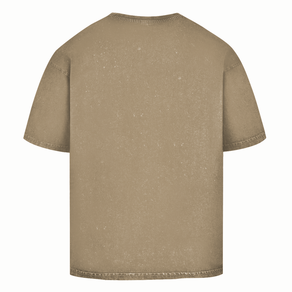 Oversize Washed T-Shirt "Guten Morgen? Ganz dünnes Eis!" (Froschmotiv)