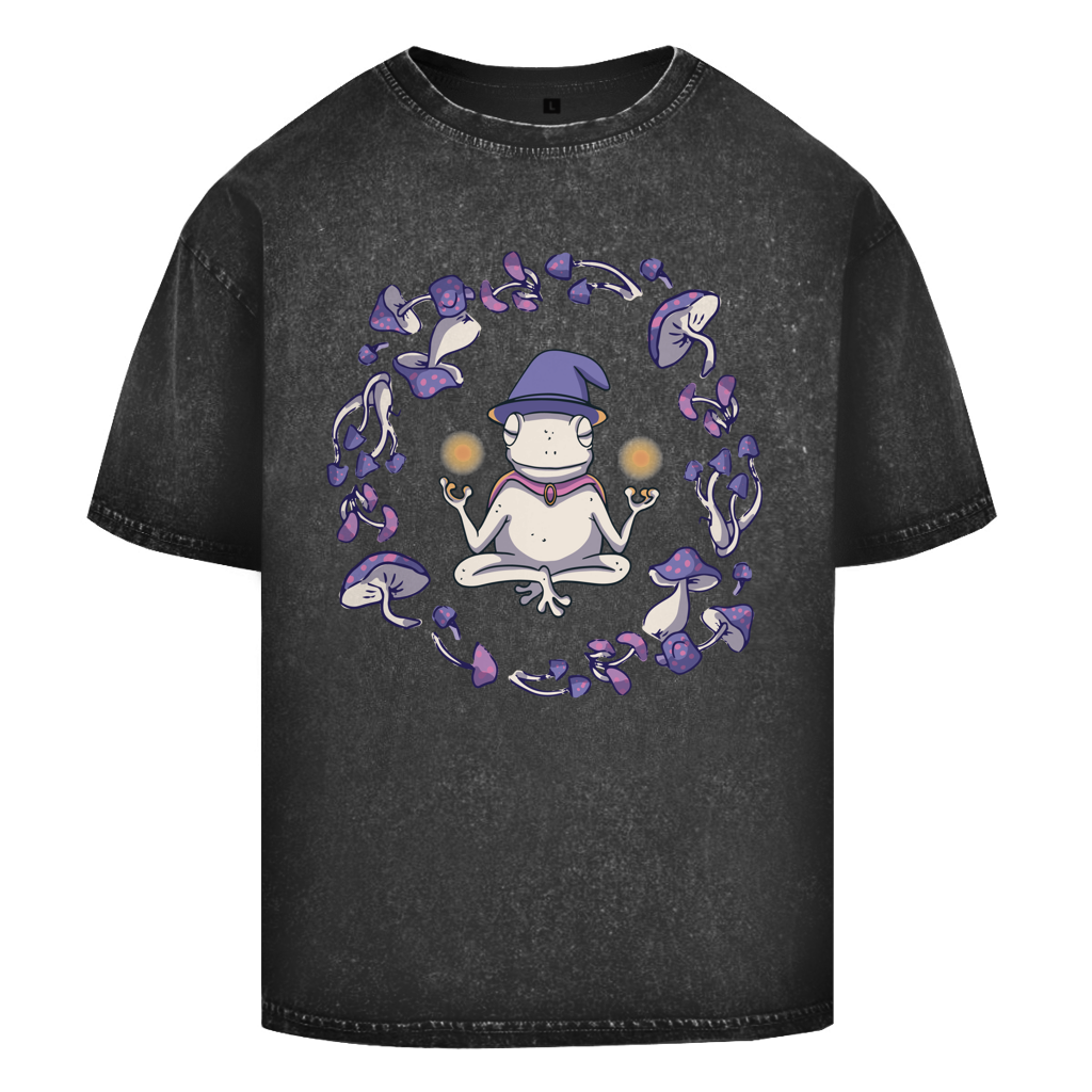 Oversize Washed T-Shirt "Mystischer Frosch"