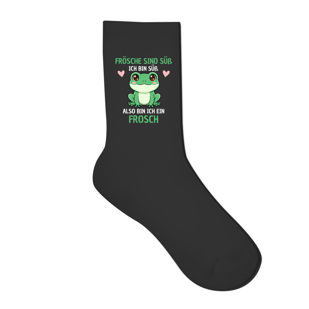 Socken "Frösche sind süß. Ich bin süß. Also bin ich ein Frosch"
