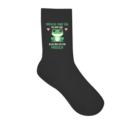 Socken "Frösche sind süß. Ich bin süß. Also bin ich ein Frosch"