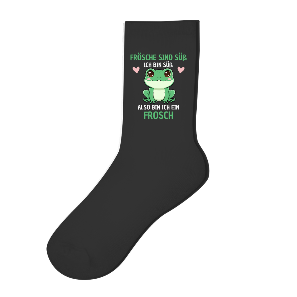 Socken "Frösche sind süß. Ich bin süß. Also bin ich ein Frosch"