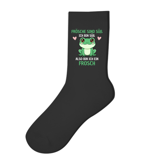 Socken "Frösche sind süß. Ich bin süß. Also bin ich ein Frosch"