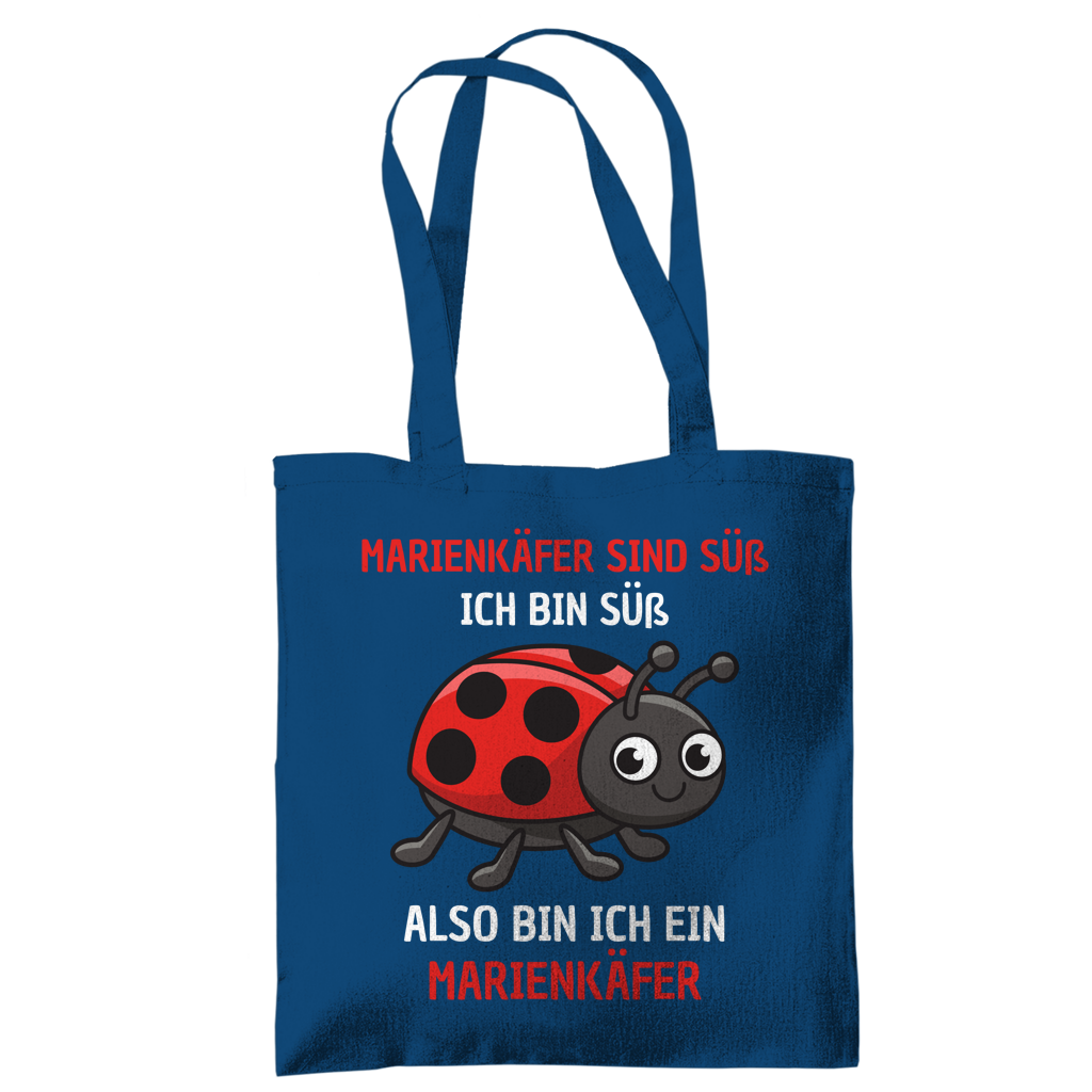 Tragetasche "Marienkäfer sind süß" blau