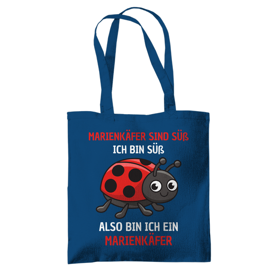 Tragetasche "Marienkäfer sind süß" blau