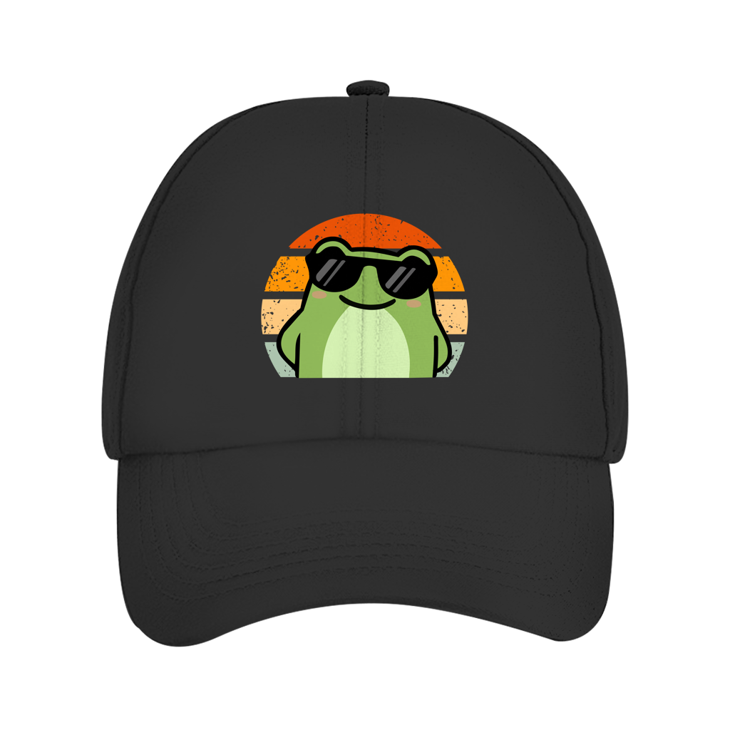 Cap "Cooler Frosch" (Retro-Stil) schwarz