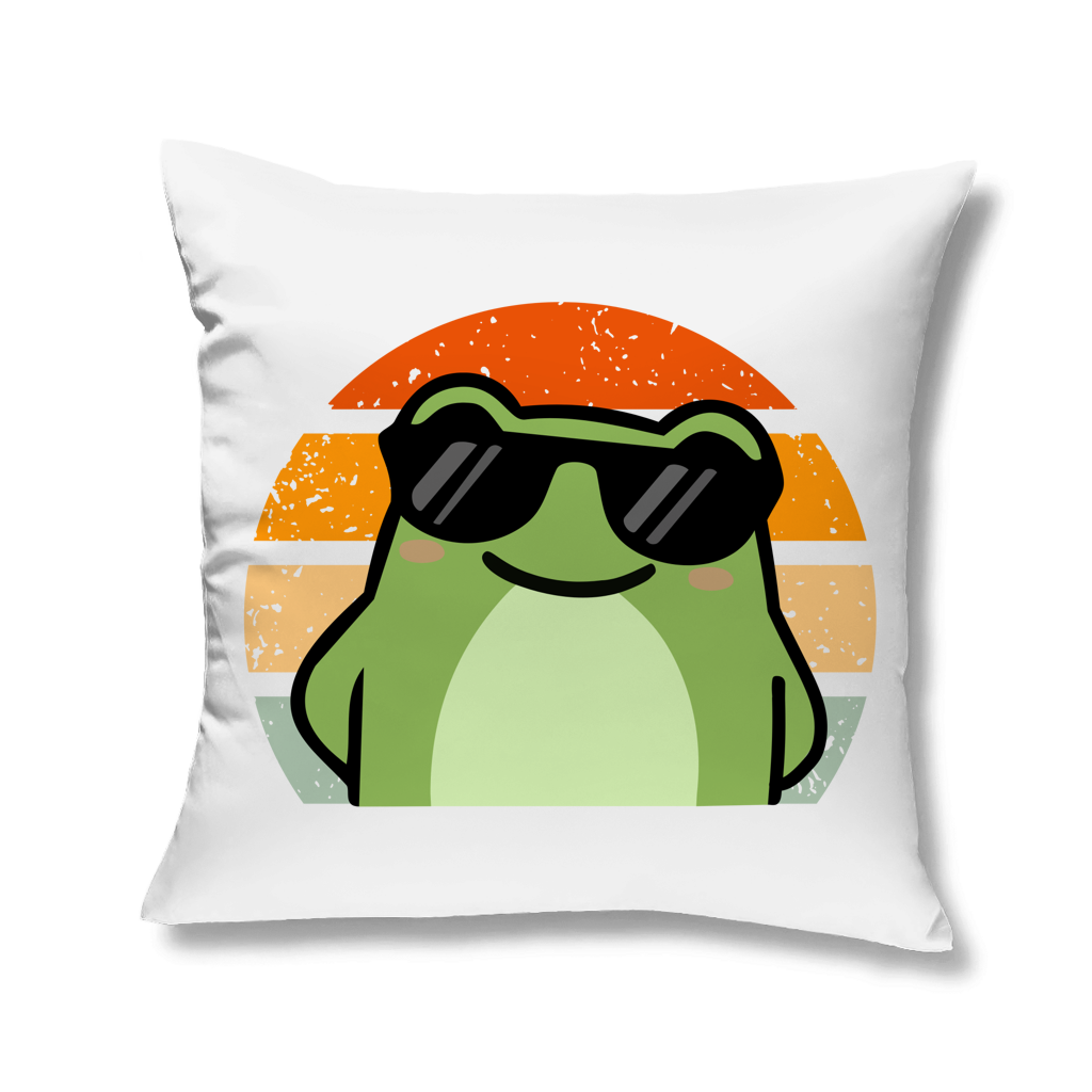 Sofakissen "Cooler Frosch" (Retro-Stil)