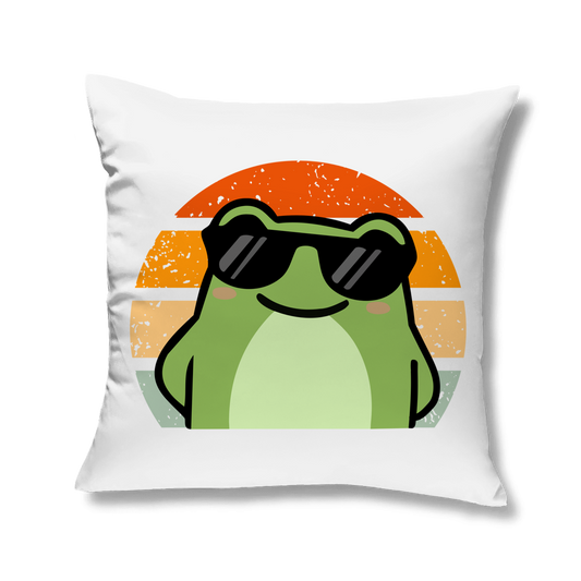 Sofakissen "Cooler Frosch" (Retro-Stil)