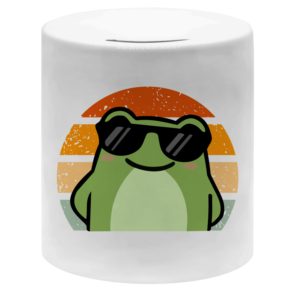 Spardose "Cooler Frosch" (Retro-Stil)