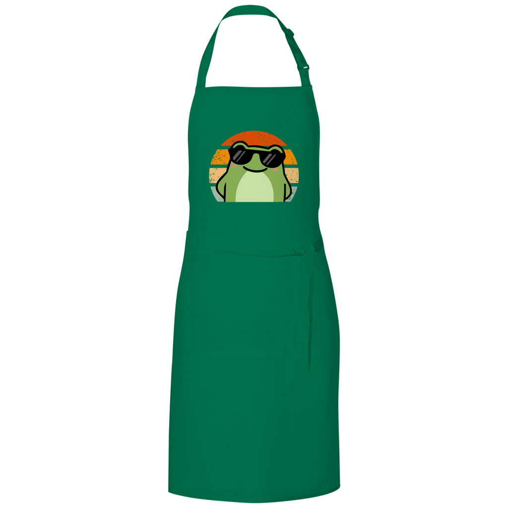 Grillschürze "Cooler Frosch" (Retro-Stil) grün