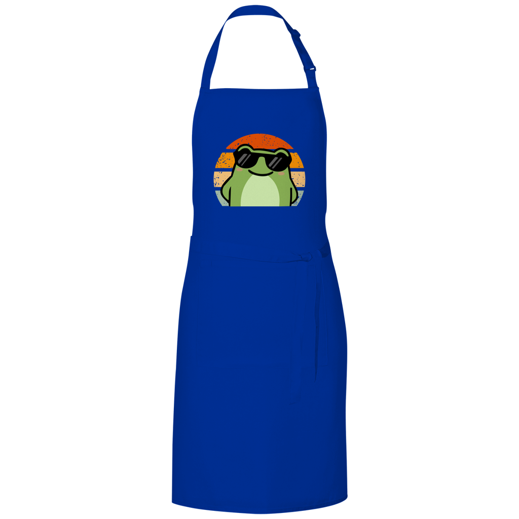 Grillschürze "Cooler Frosch" (Retro-Stil) blau