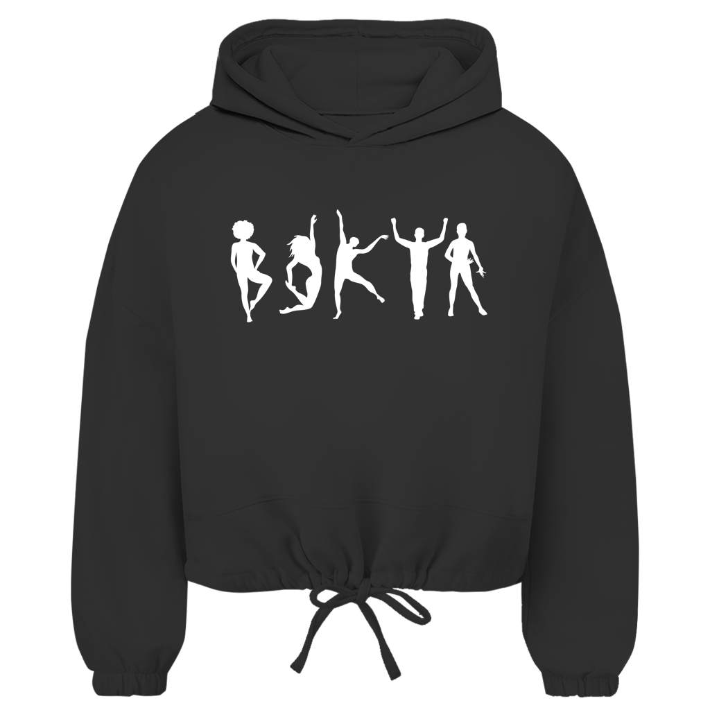 Damen Cropped Oversize Hoodie "Tänzerinnen Silhouetten"