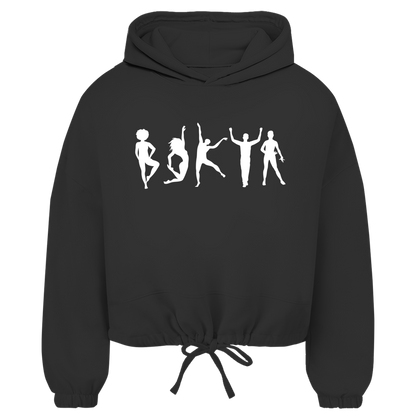 Damen Cropped Oversize Hoodie "Tänzerinnen Silhouetten"